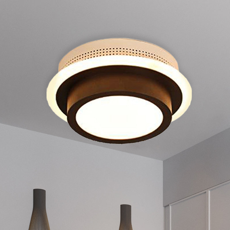 Modern LED Flush Ceiling Lamp in Black/White - Round, Square, or Triangle Acrylic Design for Corridor and Foyer