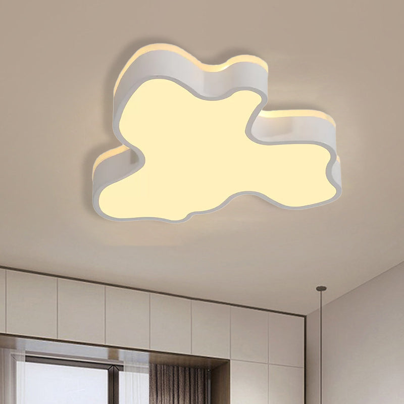 Abstract Flush Light - 16"/19.5"/23.5" Width - Black/White Shade - LED Contemporary Flush Mount in Warm/White
