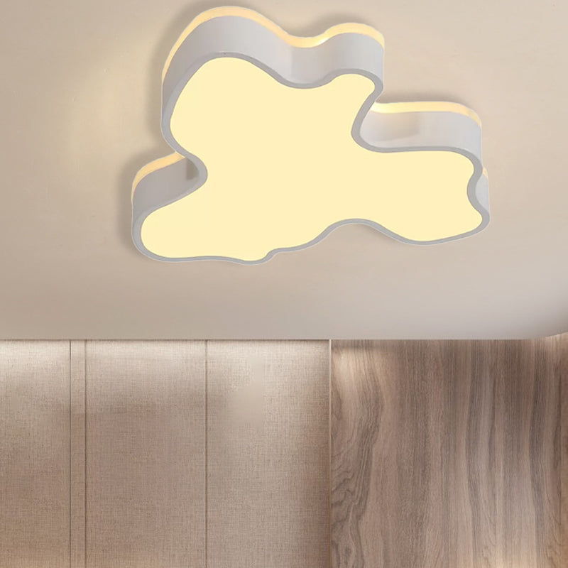 Abstract Flush Light - 16"/19.5"/23.5" Width - Black/White Shade - LED Contemporary Flush Mount in Warm/White
