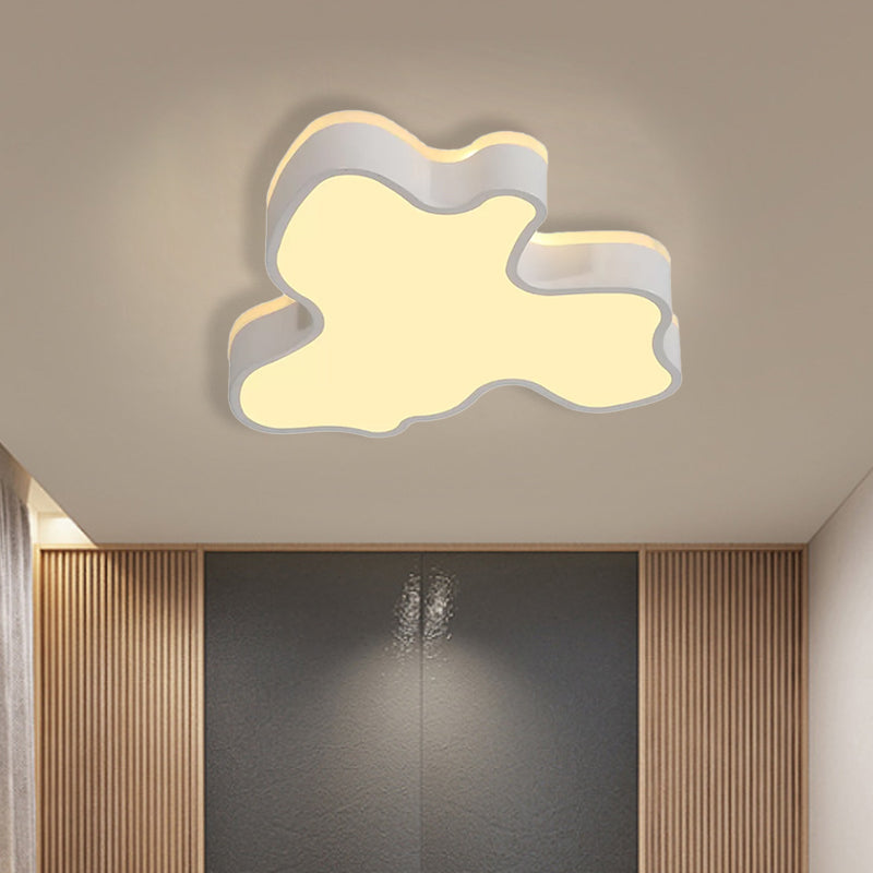 Abstract Flush Light - 16"/19.5"/23.5" Width - Black/White Shade - LED Contemporary Flush Mount in Warm/White