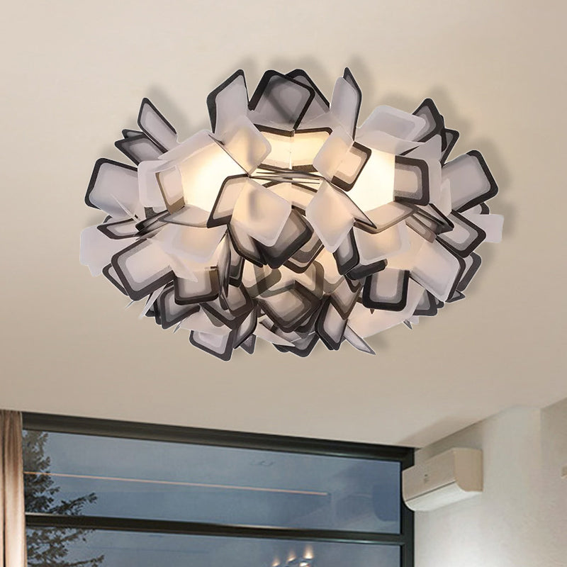 Art Deco Sinuous Flushmount LED Bedroom Light with Acrylic Shade
