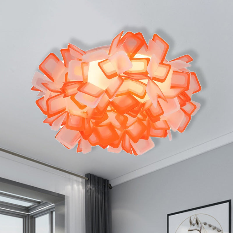 Art Deco Sinuous Flushmount LED Bedroom Light with Acrylic Shade