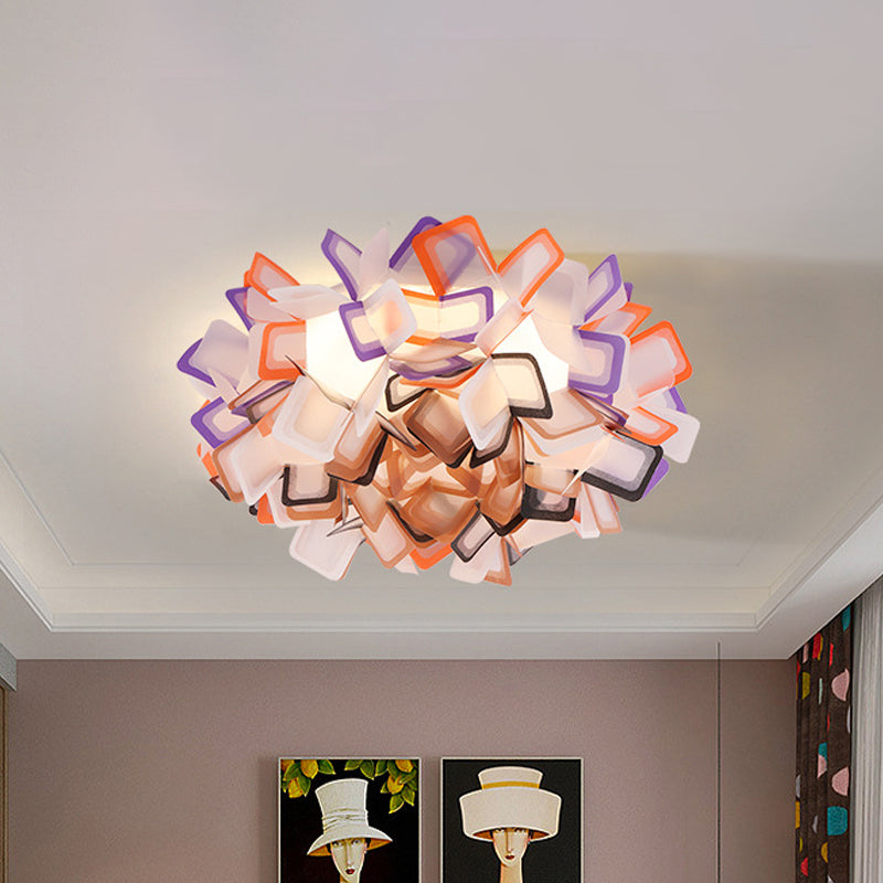 Art Deco Sinuous Flushmount LED Bedroom Light with Acrylic Shade