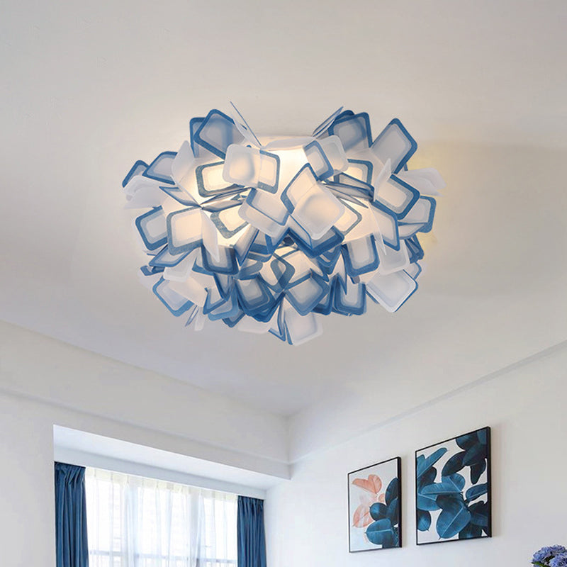 Art Deco Sinuous Flushmount LED Bedroom Light with Acrylic Shade