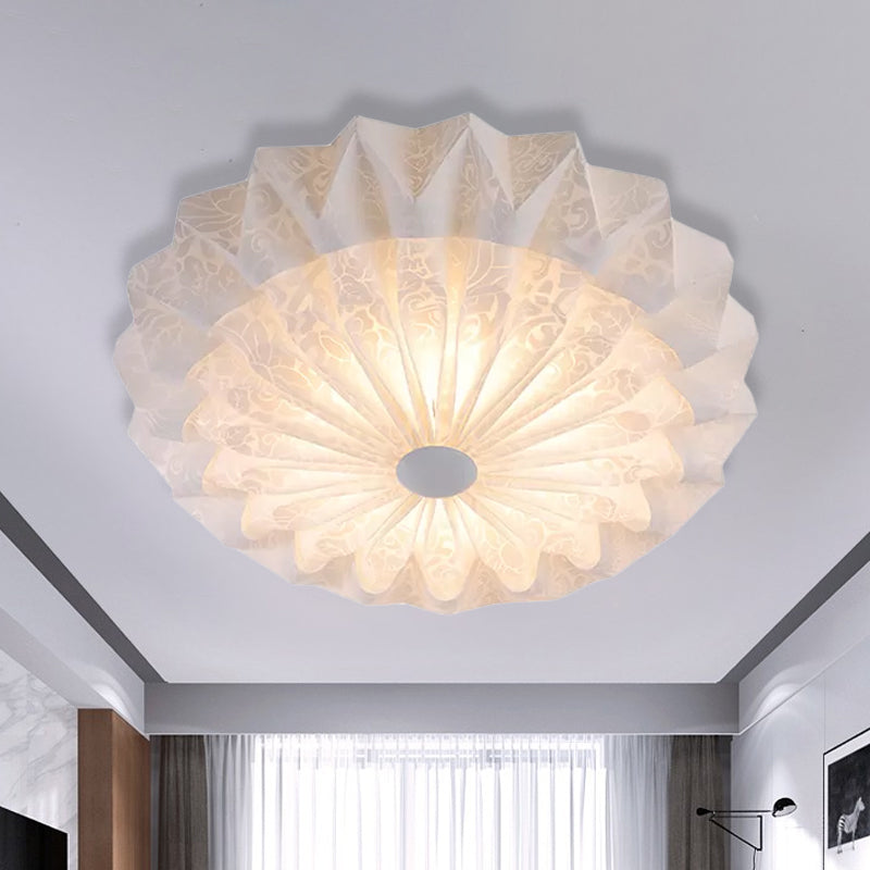 Modern White Acrylic Flush Mount LED Light with Dome Shade - 21"/26" Wide