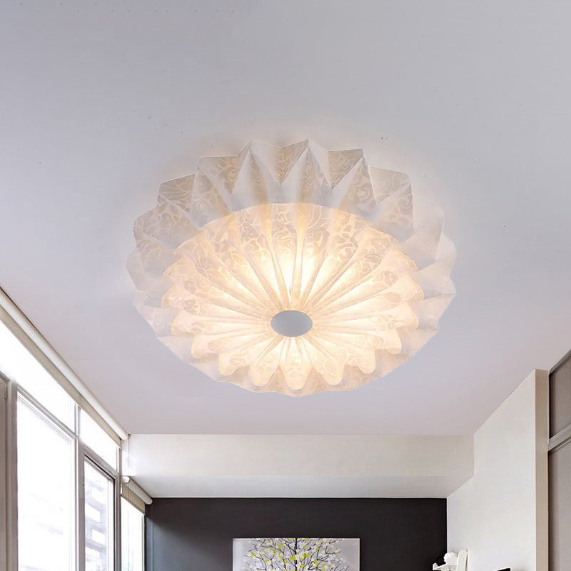 Modern White Acrylic Flush Mount LED Light with Dome Shade - 21"/26" Wide