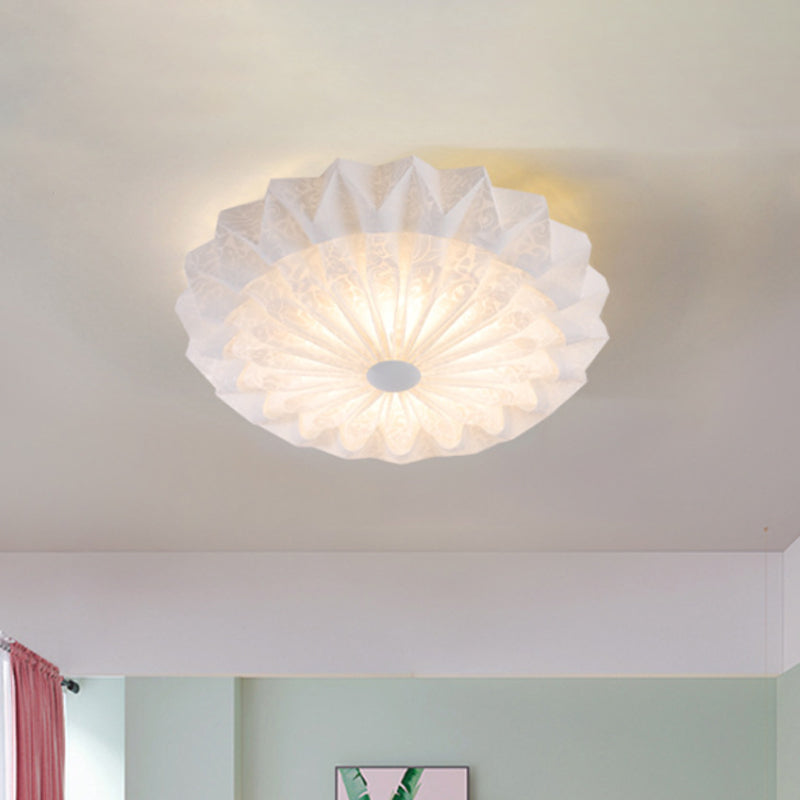 Modern White Acrylic Flush Mount LED Light with Dome Shade - 21"/26" Wide