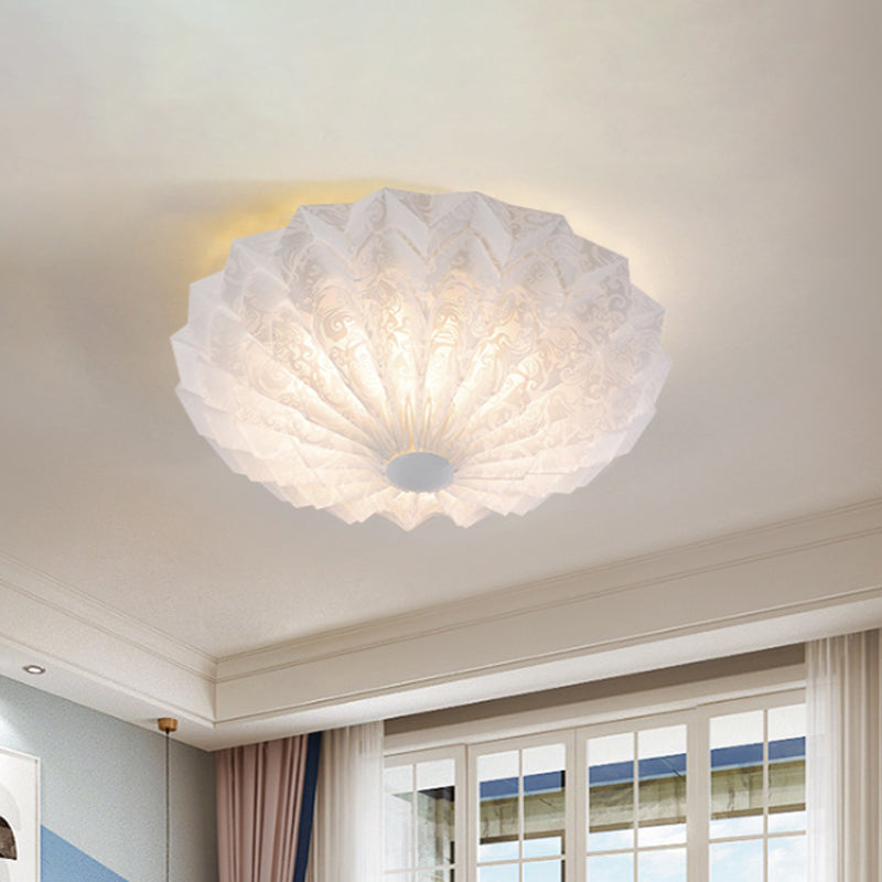 Modern White Acrylic Flush Mount LED Light with Dome Shade - 21"/26" Wide