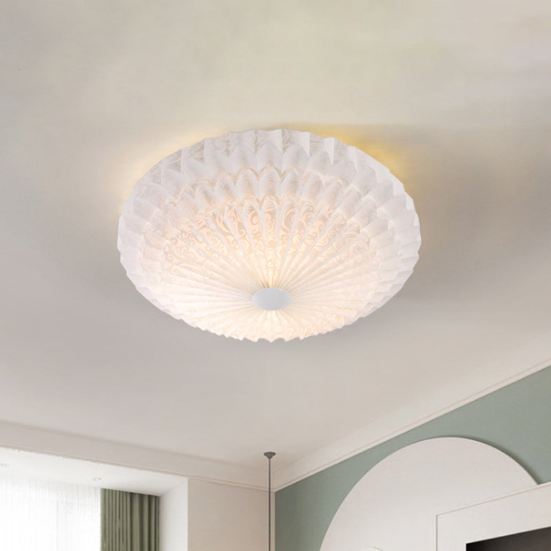 Modern White Acrylic Flush Mount LED Light with Dome Shade - 21"/26" Wide