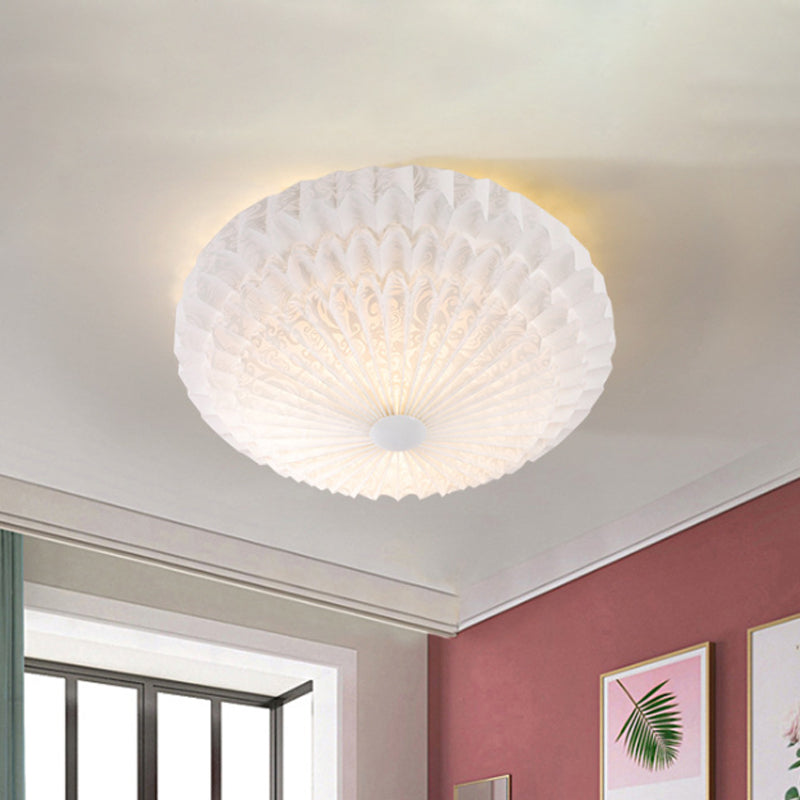 Modern White Acrylic Flush Mount LED Light with Dome Shade - 21"/26" Wide
