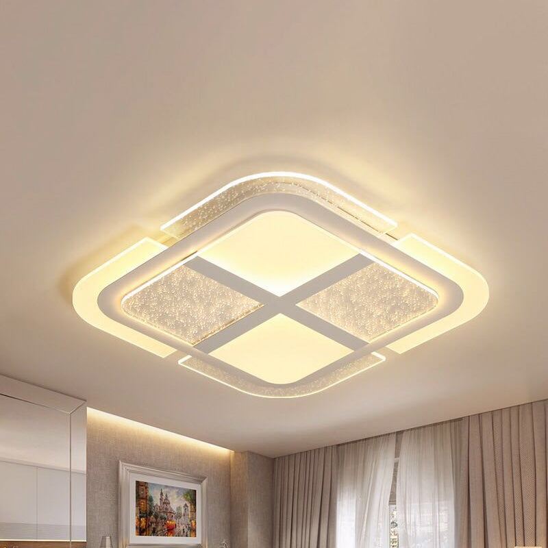 Square LED Ceiling Light with Mosaic Acrylic Design in Warm/White, 16"-23.5" Widths