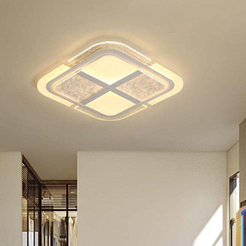 Square LED Ceiling Light with Mosaic Acrylic Design in Warm/White, 16"-23.5" Widths