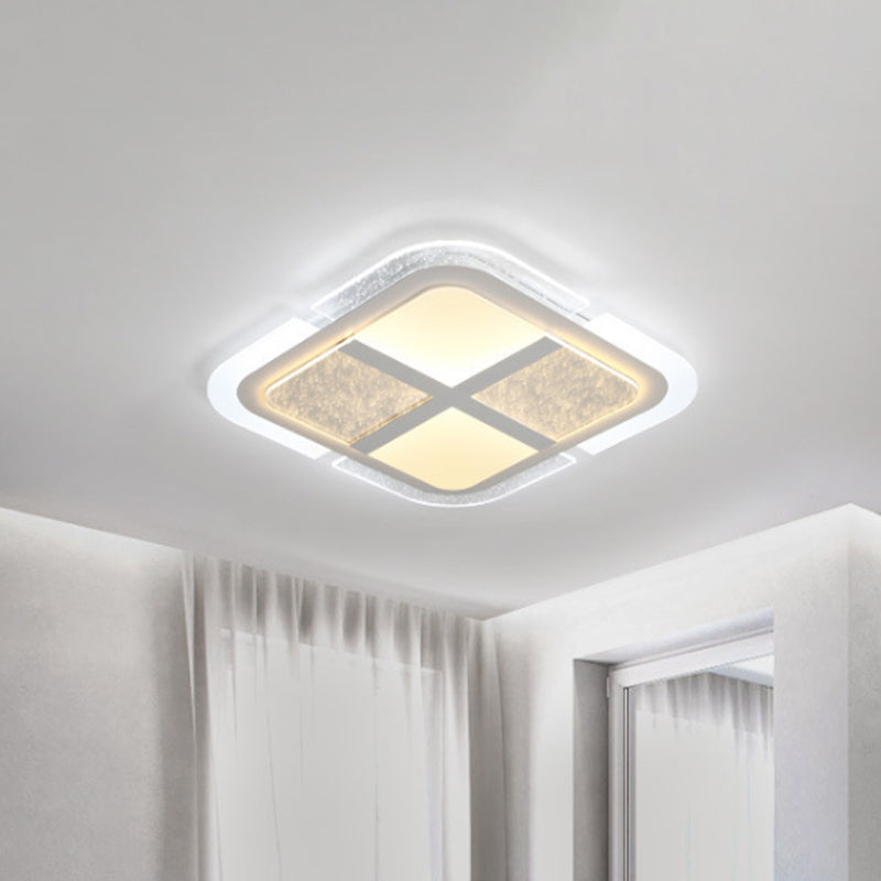 Square LED Ceiling Light with Mosaic Acrylic Design in Warm/White, 16"-23.5" Widths