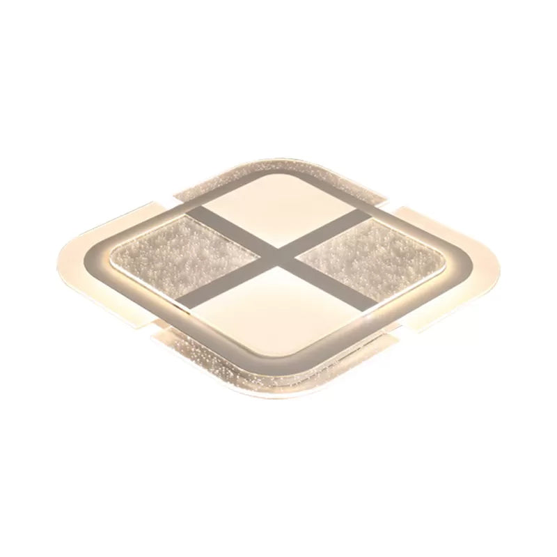 Square LED Ceiling Light with Mosaic Acrylic Design in Warm/White, 16"-23.5" Widths