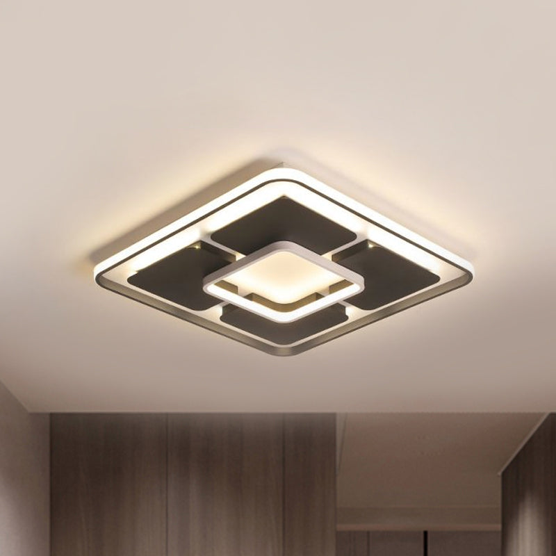 Nordic Style LED Flush Mount Ceiling Light in Black and White - 18"/23.5"/35.5" W