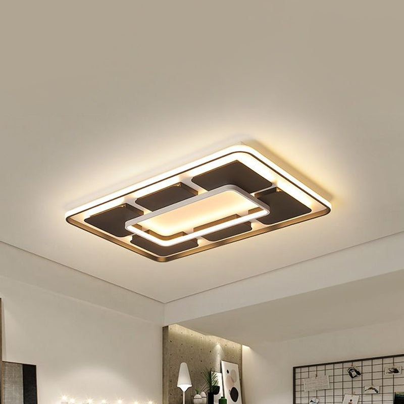 Nordic Style LED Flush Mount Ceiling Light in Black and White - 18"/23.5"/35.5" W