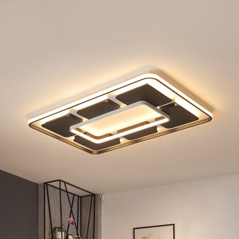 Nordic Style LED Flush Mount Ceiling Light in Black and White - 18"/23.5"/35.5" W