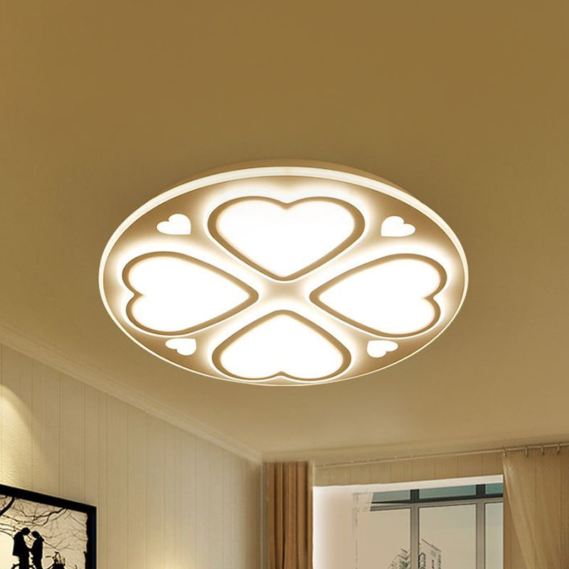 Contemporary Metal and Acrylic Clover Flush Mount Lighting - White Ceiling Lamp (16.5"/20.5"/24.5")