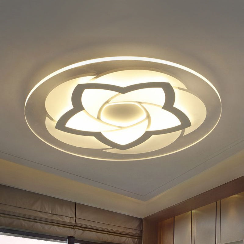 Flower Flush Light Modern Acrylic Ultra Thin LED Ceiling Light - Ideal for Bedroom - 16"/19.5"/23.5"/29.5" W