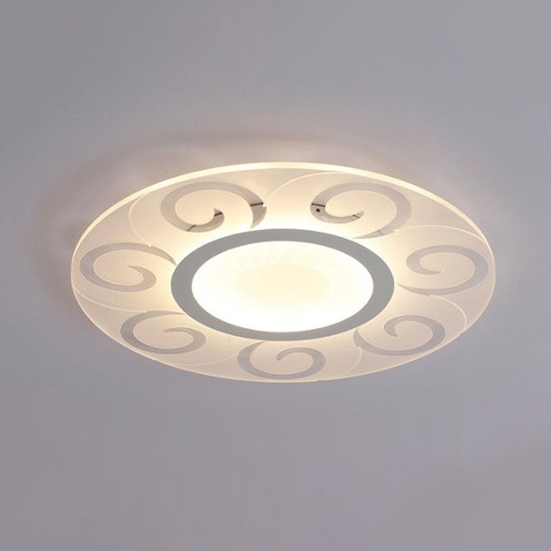 Plafonnier LED en acrylique moderne pour salon - Design ultra fin en plusieurs largeurs