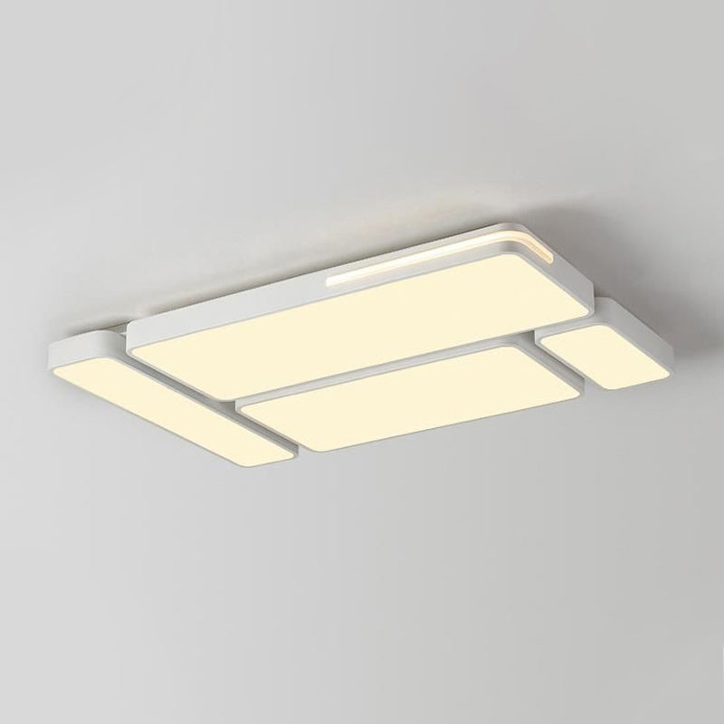 Sleek Rectangular LED Ceiling Light - Acrylic, Slim Design in Black/White, Ideal for Study Room