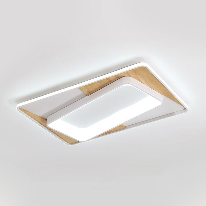 Sleek White Acrylic LED Ceiling Lamp for Bedroom Foyer - Modern Flush Mount