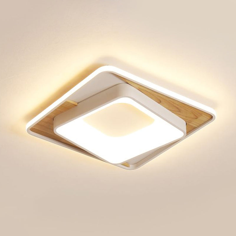 Sleek White Acrylic LED Ceiling Lamp for Bedroom Foyer - Modern Flush Mount