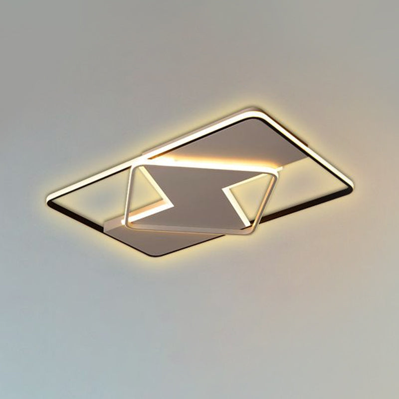 Modern Minimalist LED Ceiling Flush Light in Black/White - 16"/19.5"/23.5"/35.5" W