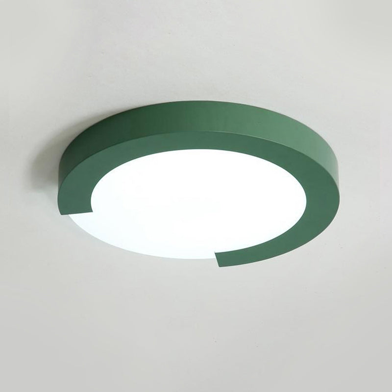 Macaron Flush Mount Ceiling Lights - 16"/20" Round in Black/White/Pink