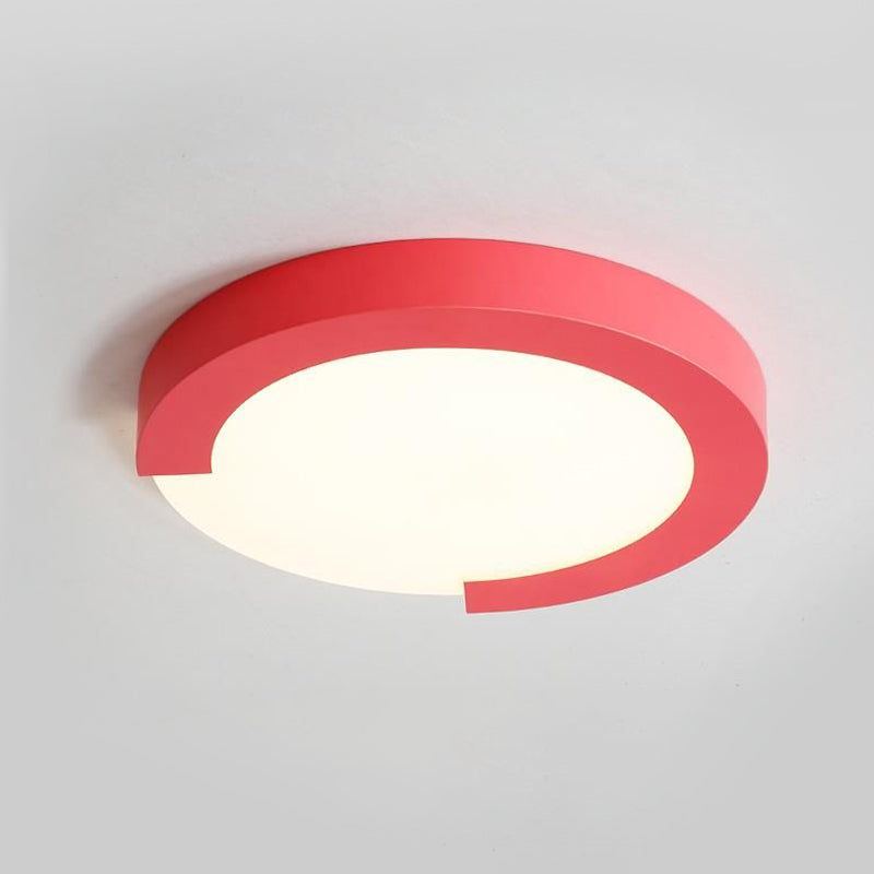 Macaron Flush Mount Ceiling Lights - 16"/20" Round in Black/White/Pink