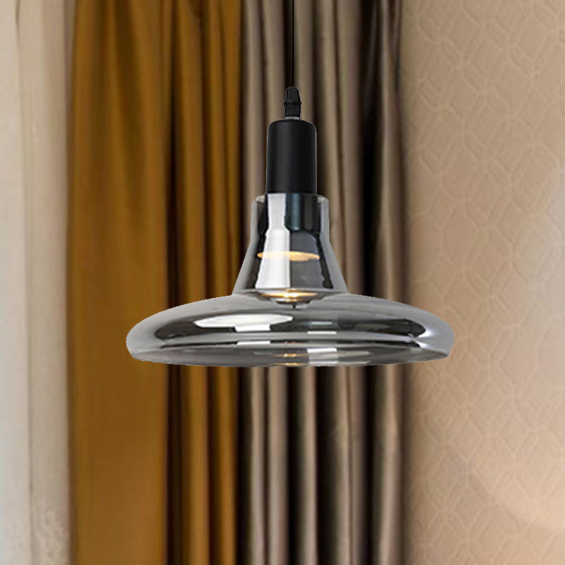 Lampe à suspension moderne en verre – Design bol, cône ou soucoupe blanc/noir – Plafonnier LED en lumière blanche/chaude