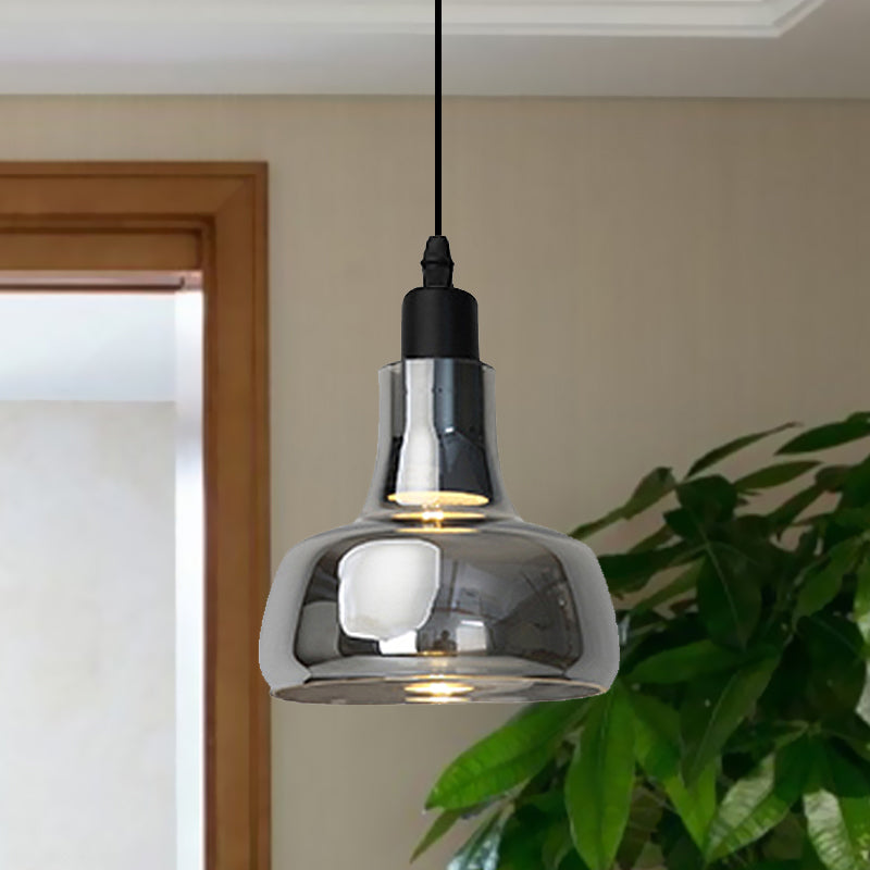 Lampe à suspension moderne en verre – Design bol, cône ou soucoupe blanc/noir – Plafonnier LED en lumière blanche/chaude