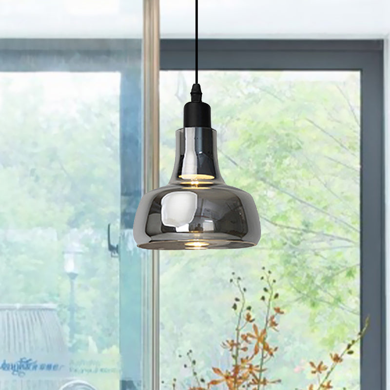 Lampe à suspension moderne en verre – Design bol, cône ou soucoupe blanc/noir – Plafonnier LED en lumière blanche/chaude