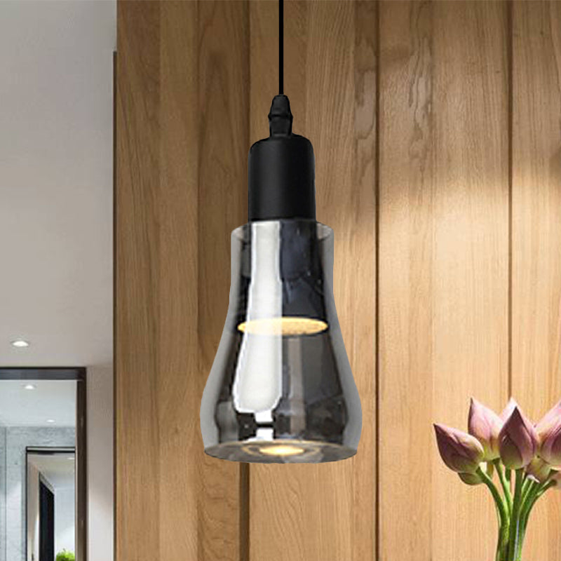 Lampe à suspension moderne en verre – Design bol, cône ou soucoupe blanc/noir – Plafonnier LED en lumière blanche/chaude