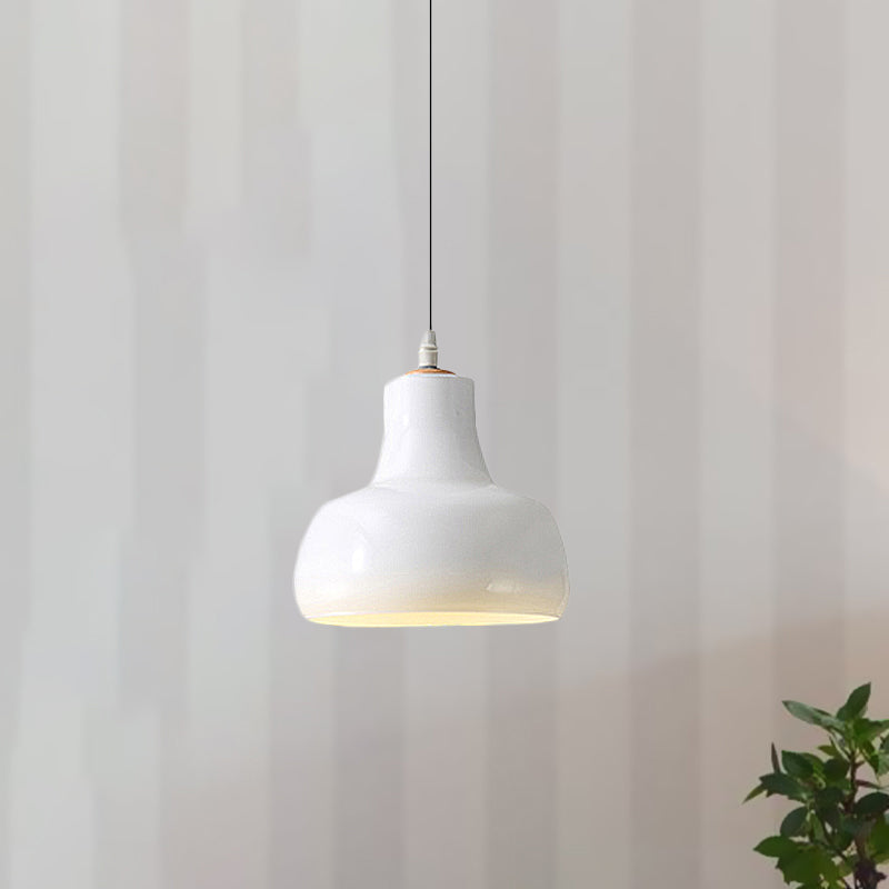 Lampe à suspension moderne en verre – Design bol, cône ou soucoupe blanc/noir – Plafonnier LED en lumière blanche/chaude