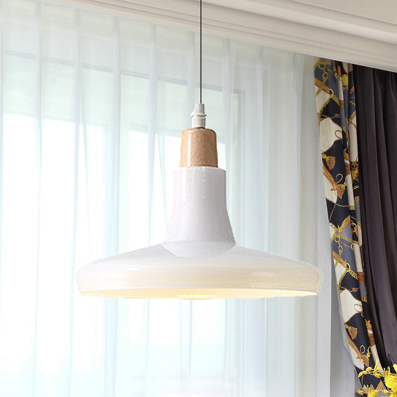 Lampe à suspension moderne en verre – Design bol, cône ou soucoupe blanc/noir – Plafonnier LED en lumière blanche/chaude