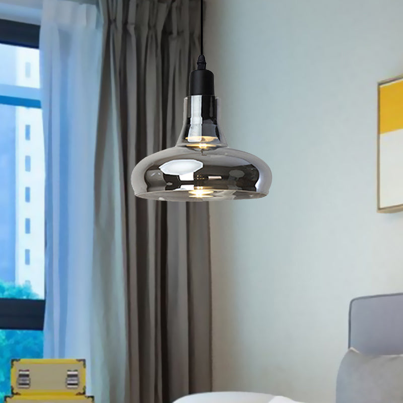 Lampe à suspension moderne en verre – Design bol, cône ou soucoupe blanc/noir – Plafonnier LED en lumière blanche/chaude