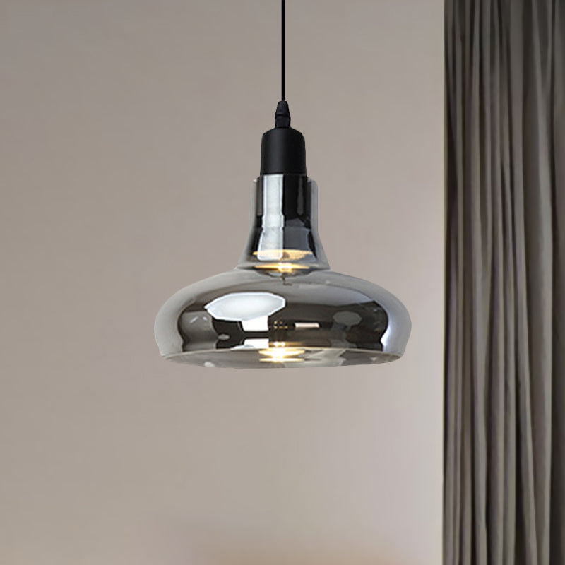 Lampe à suspension moderne en verre – Design bol, cône ou soucoupe blanc/noir – Plafonnier LED en lumière blanche/chaude