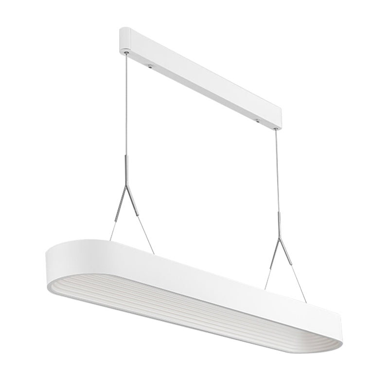 Nordic Elliptical Pendant Light Fixture - Metal White/Gray Dining Room Ceiling Hanging