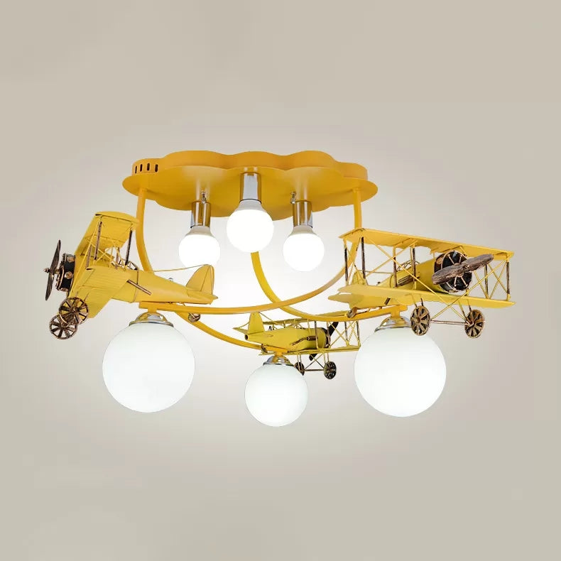 Modern Globe Flush Ceiling Light for Child's Bedroom