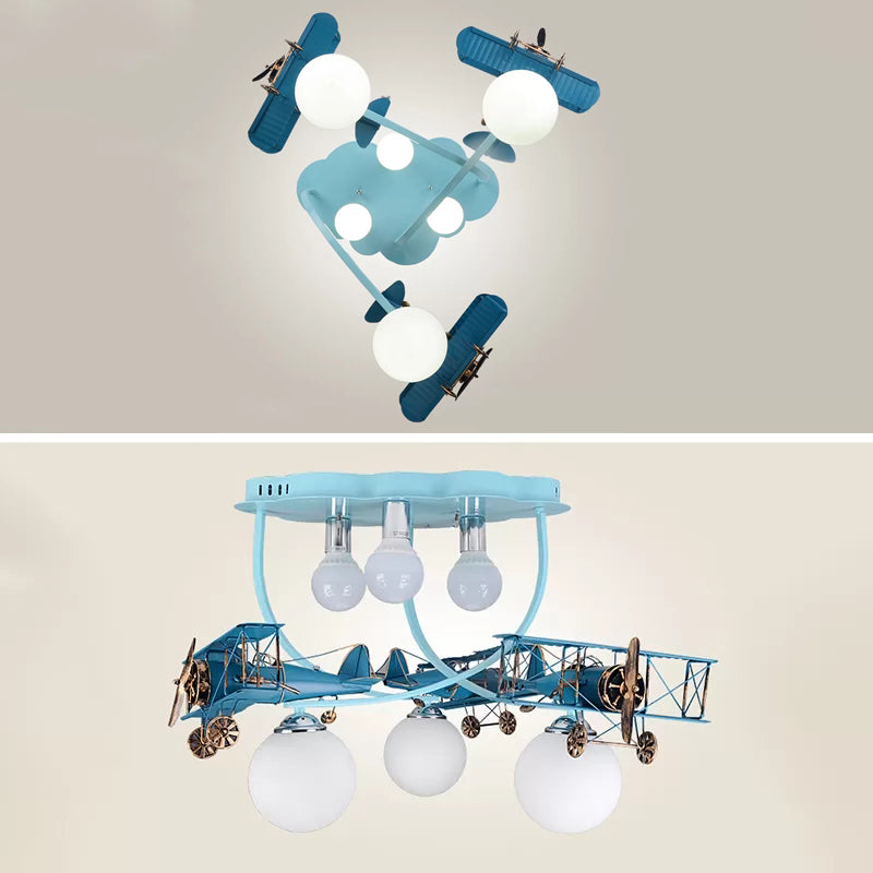Modern Globe Flush Ceiling Light for Child's Bedroom