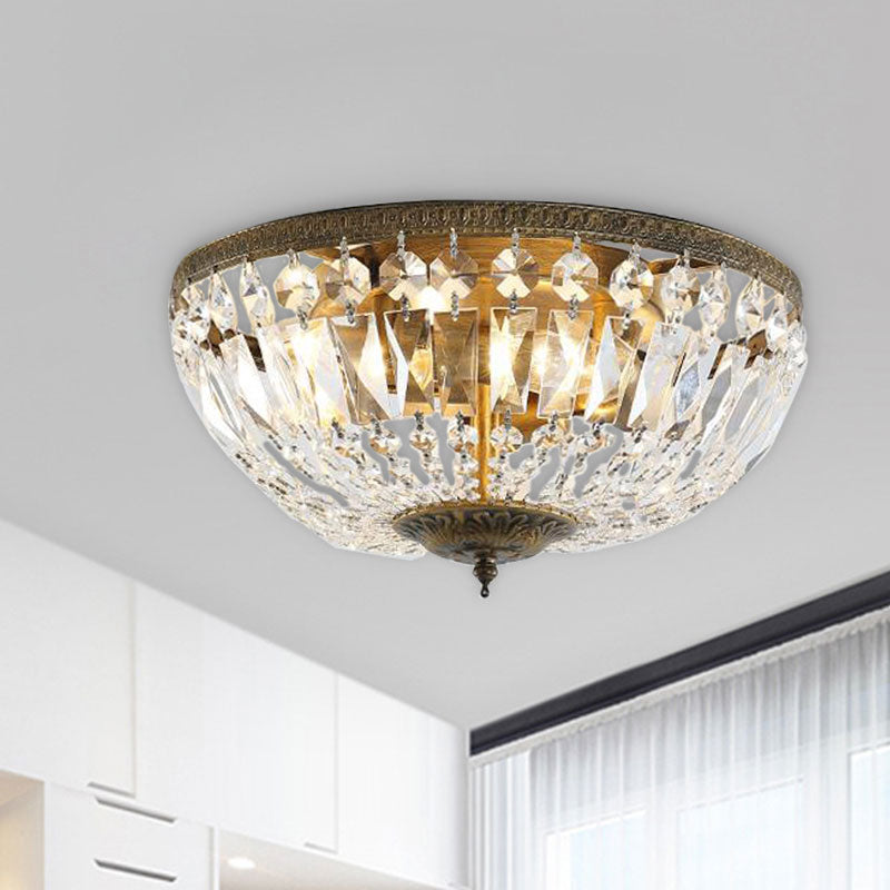 Crystal Strands Shade Flushmount Light with Metal Finish