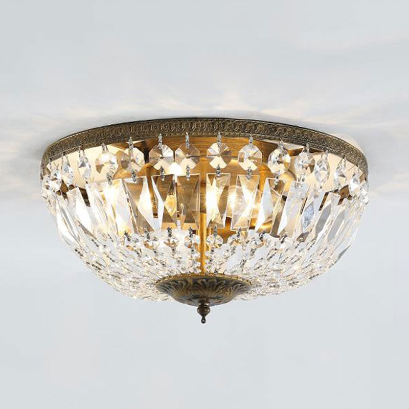 Crystal Strands Shade Flushmount Light with Metal Finish