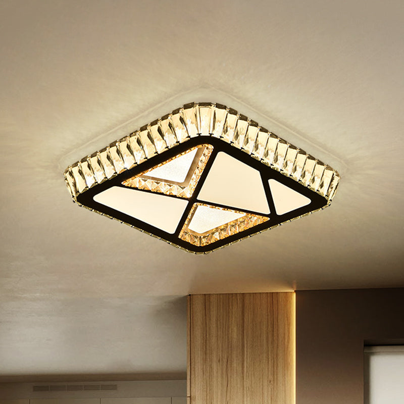 Modern White Crystal LED Ceiling Flush Light for Bedrooms
