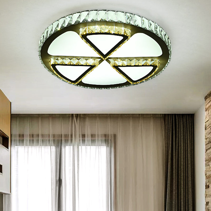 Modern LED Flush Mount Ceiling Light with Clear Crystal Design for Bedroom