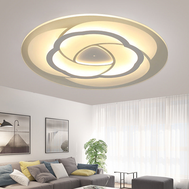 Blossom Ultra Thin Acrylic Flushmount Modernism White LED Ceiling Light, 16.5"/20.5" Warm/White Light