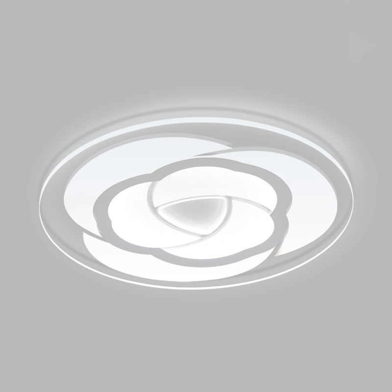 Blossom Ultra Thin Acrylic Flushmount Modernism White LED Ceiling Light, 16.5"/20.5" Warm/White Light