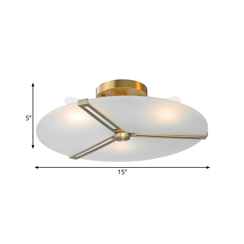Lustre semi-encastré rétro en verre dépoli