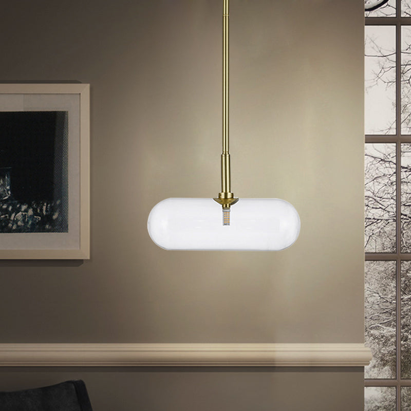 Minimalist Glass Pendant Light in Gold – Single-Bulb Suspension Fixture