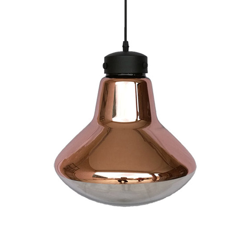 Copper Mirrored Glass Pendant Light for Dining Room - Modernist Design with 1-Light Suspension